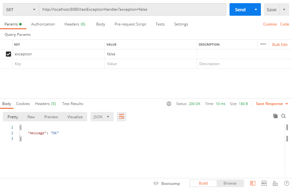 Пример вызова GET-метода, штатная работа