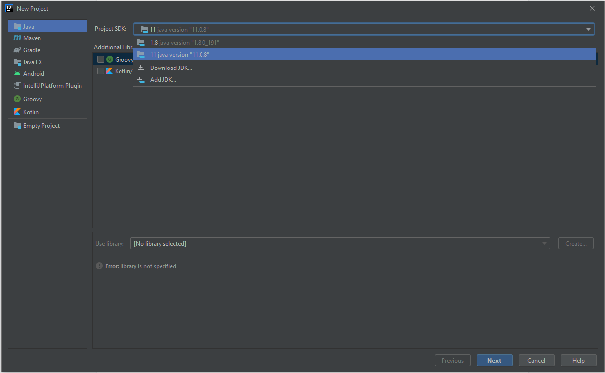 Создание нового проекта в IntelliJ IDEA